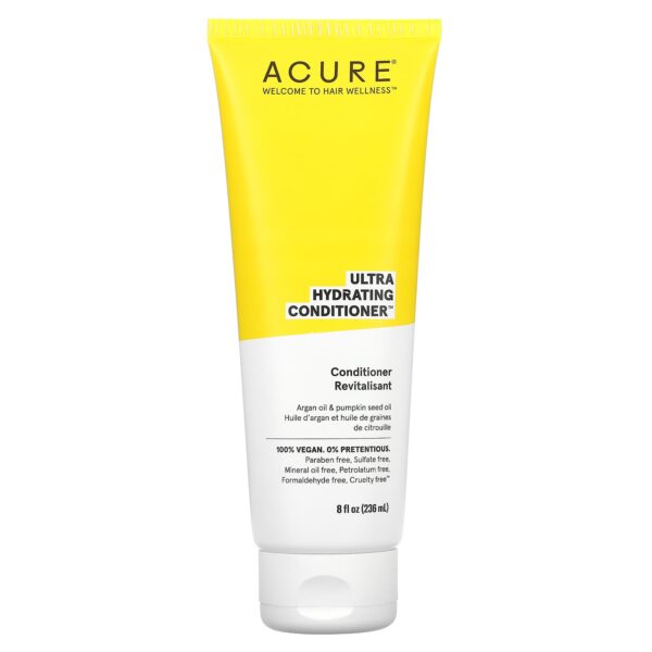 Acure Ultra Hydrating Conditioner Argan Oil And Pumpkin Seed Oil Hair Smooth Enhancer - 8 Fl Oz (236 Ml)