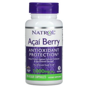 Natrol Acai Berry capsules antioxidant supplements 500 mg - 75 Veggie Caps