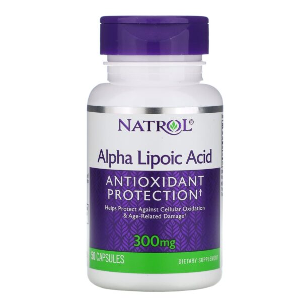 Natrol Alpha Lipoic Acid Capsules 300 Mg Antioxidants Protection - 50 Capsules