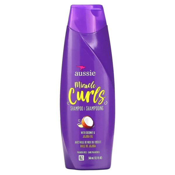 Aussie Miracle Curls Shampoo With Coconut &Amp;Amp; Jojoba Oil Hair Softness Enhancer - 12.1 Fl Oz (360 Ml)