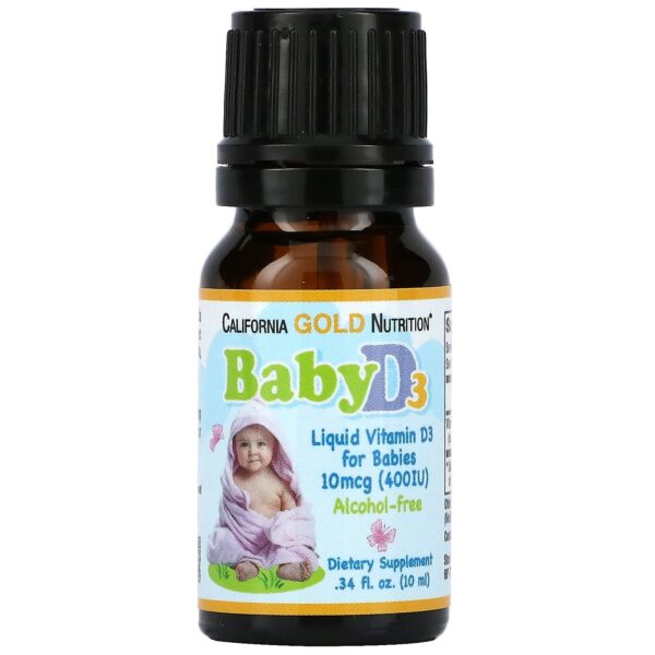 شراب فيتامين د3 للاطفال كاليفورنيا غولد نيوتريشن 10 مل - Baby Vitamin D3 Liquid California Gold Nutrition