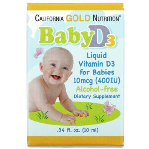 California Gold Nutrition Baby Vitamin D3 liquid -10 mcg (400 IU) - 10 ml d3 drops