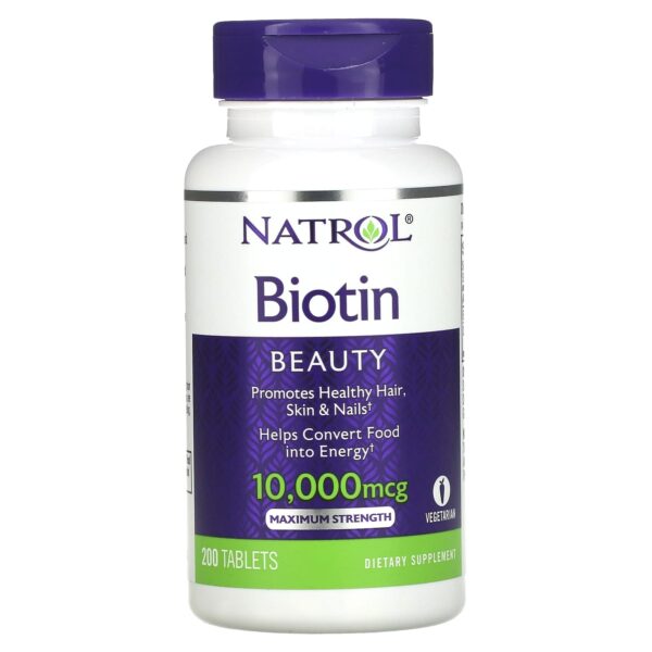 Natrol Biotin10,000 Mcg For Healthy Hair Skin And Nails 200 Tablets