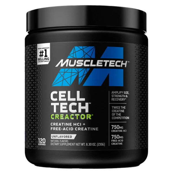 Cell Tech Creactor - Creatine Hci + Free - Acid Creatine - Unflavored - 8.30 Oz (235 G) - Muscletech