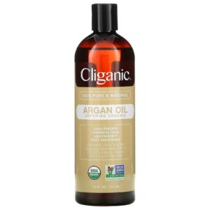 Cliganic Certified Organic Argan Oil hair and skin moisturizer 16 fi oz (473 ml)