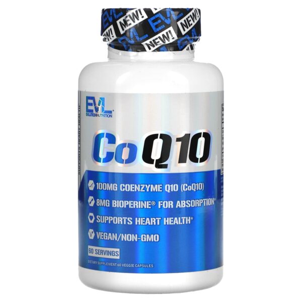 Coq10 Capsules 100 Mg Evlution Nutrition 60 Veggie