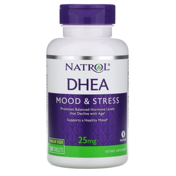 Natrol Dhea Mood And Stress Tablets Support Healthy Mood - 25Mg 300 Tablets