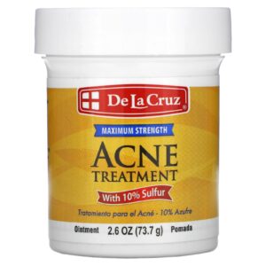 De La Cruz Acne Treatment Ointment With 10% Sulfur Maximum Strength - 2.6 Oz (73.7 G)