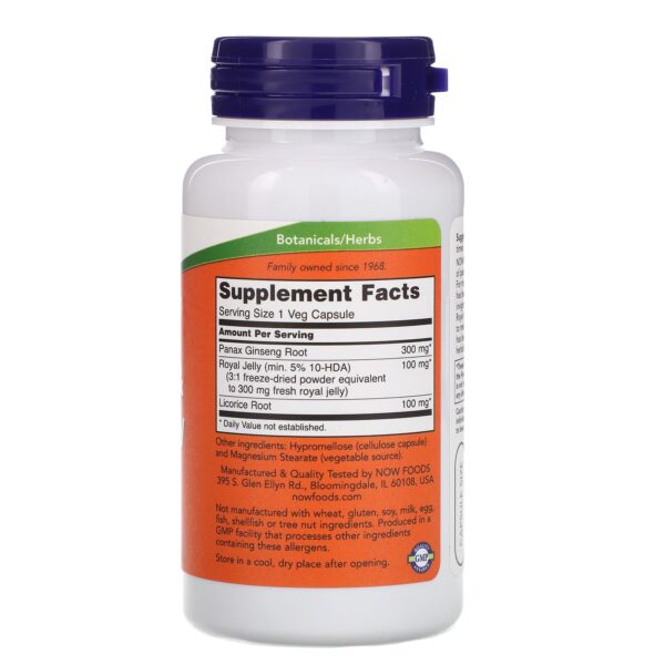 Now Foods Ginseng &Amp; Royal Jelly Wellness Support Capsules - 90 Veggie Caps