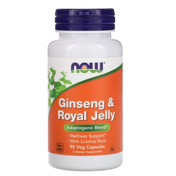 Now Foods Ginseng &Amp;Amp; Royal Jelly Wellness Support Capsules - 90 Veggie Caps