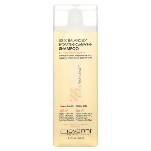 Giovanni 50:50 Balanced Hydrating-Clarifying Shampoo For Normal To Dry Hair - 8.5 Fl Oz (250 Ml)