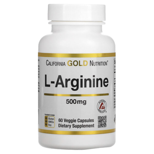California Gold Nutrition L Arginine 500 Mg Amino Acid Capsules - 60 Veggie Caps