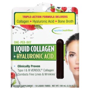 امبولات Liquid Collagen + Hyaluronic Acid من applied nutrition 10 مل × 10 امبولات