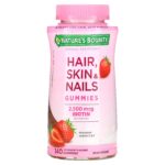 Nature's bounty hair skin and nails gummies with 2500 mcg biotin to promote healthy appearance - 140 Gummies Strawbery Flavored