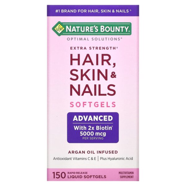 Nature'S Bounty Extra Strength Hair Skin And Nails To Promote Healthy Hair Skin And Nails - 150 Rapid Release Liquid Softgels