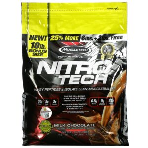 Nitro Tech - Whey Peptides & Isolate Lean Musclebuilder - Milk Chocolate - 10 lbs (4.54 kg) - MuscleTech