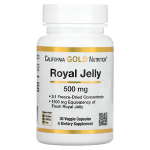 California gold nutrition royal jelly supplement concentrated & Freeze Dried 500 mg - 30 veggie Caps