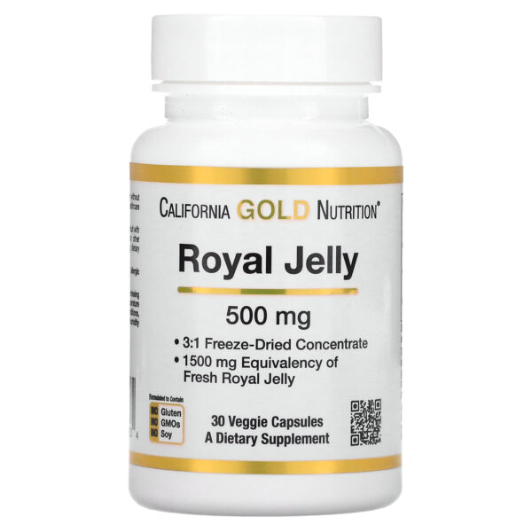 California Gold Nutrition Royal Jelly Supplement Concentrated &Amp;Amp; Freeze Dried 500 Mg - 30 Veggie Caps
