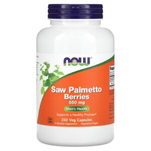 NOW Foods Saw Palmetto Berries 550 mg support healthy prostate - 250 Veg Capsules