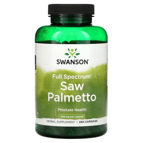 Swanson Full Spectrum Organic Saw Palmetto Capsules Promote Healthy Prostate 540Mg - 250 Capsules