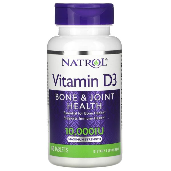 Vitamin D3 - Bone &Amp;Amp; Joint Health - Maximum Strength - 10 - 000 Iu - 60 Tablets - Natrol