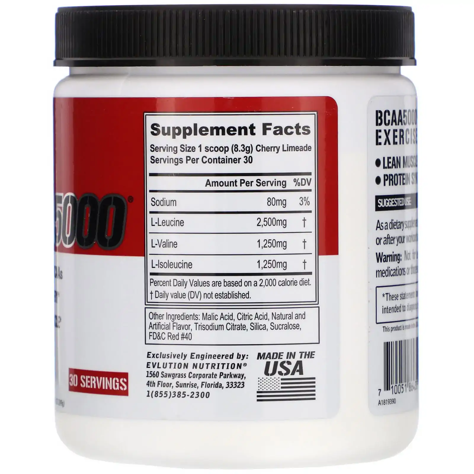 Bcaa5000  Bcaa Powder With Cherry Limeade - 8.78 Oz (249 G) - Evlution Nutrition